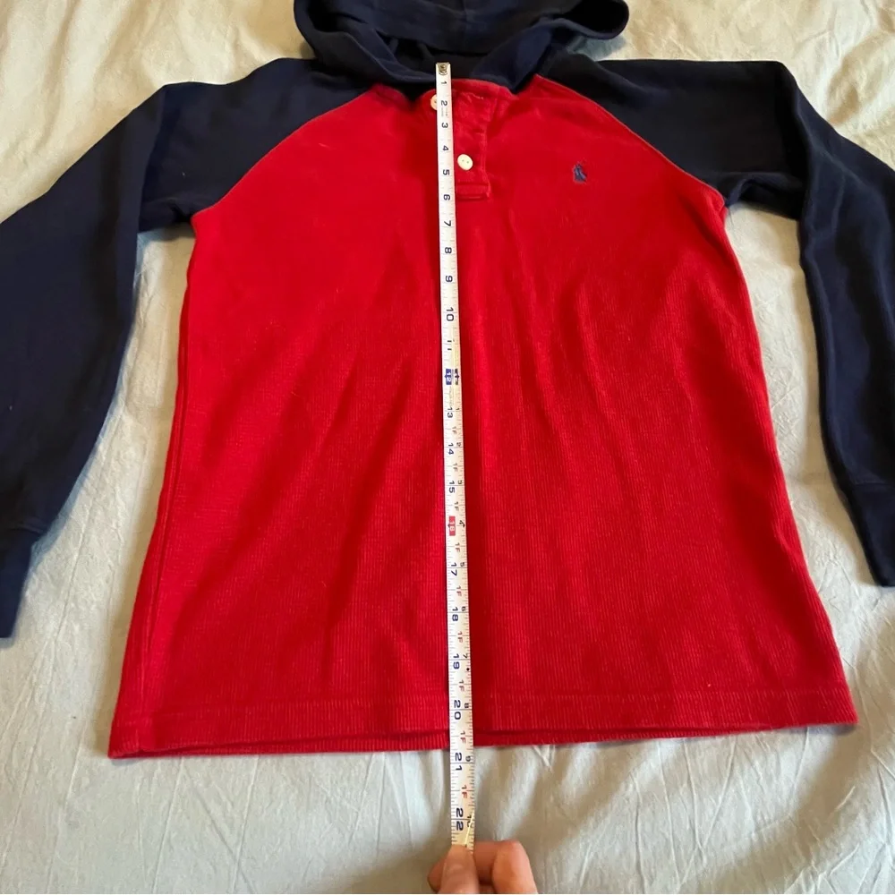 Polo by Ralph Lauren Boys Red and Blue Pullover with Hood‎ Sz 12